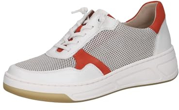 CAPRICE Damen Sneaker flach mit Schnürsenkeln Low Top, Weiß (White Comb), 40 EU