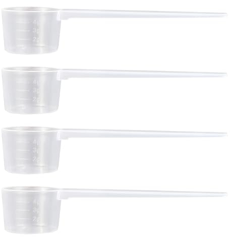 4 Stück Messlöffel mit langem Griff für Tee, Kaffee und Restaurants - mit Schale