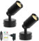 Monsing LED Spotlichter Schranklicht Bilderlichter Akzentlichter Wandlampe mit Schalter und Stecker 5W 3000K Dimm-Timing kabelloser Controller Uplit-Bodenstrahler,Pflanzenbild, Kunstwerk(Warm White)