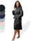 SIEGENTHAL® Damen Bademantel Waffelpique 100% Baumwolle mit Schalkragen Leicht Morgenmantel - Schwarz L - XL
