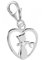 Goldene Hufeisen Charm Anhänger Katze Herz 925 Sterling Silber Zirkonia Kristallsteine, Karabiner