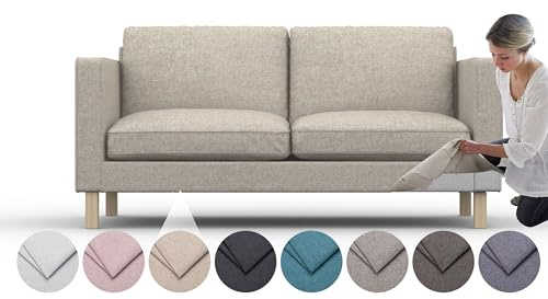 comfortly Bezug für Karlstad 2-Sitzer-Sofa, Ersatz-Schonbezug, strapazierfähig, 7-teilig, Haustier- und schmutzabweisend, strapazierfähiges Nano-Tech-Gewebe, leicht zu reinigen und zu ersetzen,