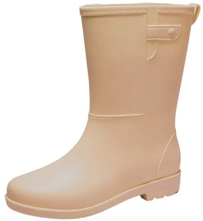 Genérico Botas Extremo Mujer Zapatillas Lona Mujer Zapatos Casuales Antideslizantes para la Lluvia para Mujer, Botas de Tobillo Medias, Zapatos Casuales Exteriores Botas Mujer Beige Xti (Brown, 38)