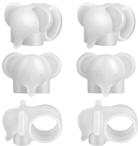 6 Pack Door Handle Stopper, White Door Stopper Wall Protectors, Silicone Animal Door Handle Protectors, Door Bumper Protector for Cabinets, Bedroom, Bathroom