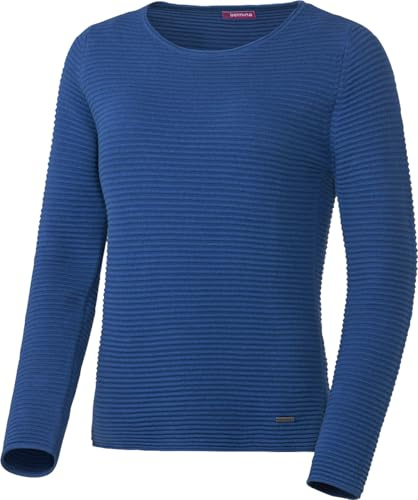 Belmina Pullover Damen aus 100% Baumwolle, modisches Langarmshirt Damen, eleganter Basic Pullover, herrlich weicher Reliefpullover, Strickpullover, Gr. 36-48