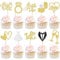 Xsstarmi 30 Pack Bride to Be Cupcake Toppers Glitter Wedding Cupcake Toppers I Do Love Heart Ring Miss to Mrs Cupcake Picks for Bridal Shower Wedding Engagement Party Cake Decorations Gold