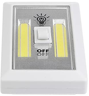 SHINEOFI 1 Interruptor Magnético De Pared Con Pilas Luz LED Cob Inalámbrica Creativa Color Blanco
