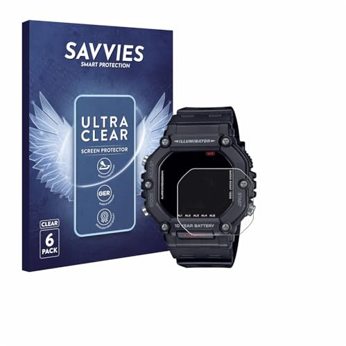 Savvies Schutzfolie für Casio AE-1600H | 6 Stück Transparenter Displayschutz Made in Germany Ultra-Klar Displayschutz-Folie