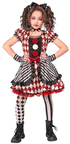 W WIDMANN MILANO Party Fashion - Kinderkostüm Harlekin Puppe, Horror/Killer Clown, Verkleidung für Halloween, Karneval