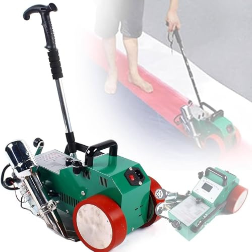 FLNOZAMZ Automatische Heißluftschweißmaschine 1800W, 20-680°C Temperatur, 0,8-8 m/min Geschwindigkeit, für PVC-Banner/Plane/PE-Stoff kleberfreies Versiegeln