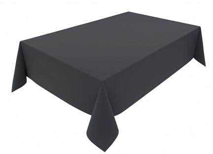 Hochwertige Tischdecke aus Minimate Gewebe. Modern, glatt, breiter Saum, bügelfrei, strapazierfähig, waschbar, trocknergeeignet. Küche und Wohnzimmer. Größe und Farbe wählbar. (Anthrazit, 120 x 200)