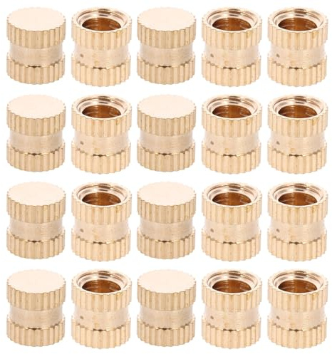 Veemoon 20 Stück Messing Gewindeeinsätze 8X8mm Einpressmuttern für Kunststoffspritzguss Innengewinde Wärmeeinsätze für Elektronik und Bauwesen