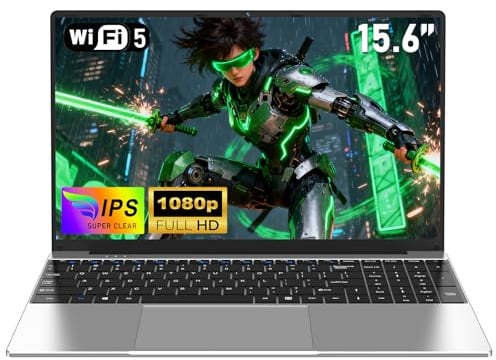 NAIKLULU 15.6 Pouces Ordinateur Portable 2026, M3-6Y30 Processor RAM 16GB SSD 512GB Pc Portable Laptop Computer Notebook, Webcam/Touchpad/5000Mah/USB 3.0/Carte TF