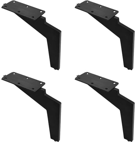 INFJMH Pieds Lot de 4 Pieds de Meubles en métal Noir, Pieds de Table en Fer forgé à Monter soi-même, Pieds de Remplacement for canapé, Table Basse ou Meuble TV. Legs(190mm/7.4in)