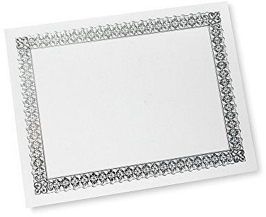 Gartner Studios Lot de 15 feuilles de papier sulfurisé gris avec bordure en feuille d'argent - 36,3 kg - 21,6 x 27,9 cm - 77744