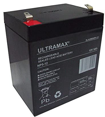 Ultramax NP5-12 5Ah 12v (as 4ah & 4.5ah) Lead-Acid Rechargeable Battery