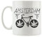 Pixxprint Amsterdam Coole Party Tasse, ca. 300ml Fassungsvermögen, Keramik Weiß, Spülmaschinenfest