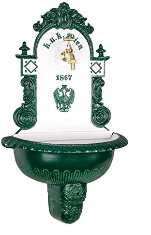 aubaho Bacino Muro Fontana del Giardino di Alluminio Fontana 72 Centimetri in Stile