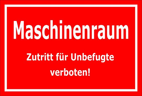 Melis-Folienwerkstatt Schild - Maschinenraum - 30x20cm | 3mm Hartschaum – S00070-140-D -20 VAR