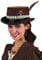 Andrea Moden Victorian Zylinder Verlourslederoptik braun mit Federn Steampunk