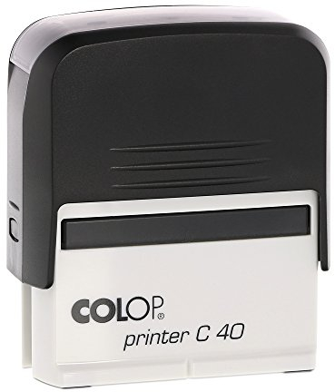 stempel-fabrik – Colop Printer C40 Stempel mit Wunschtext personalisieren – selbstfärbender Stempel als Namensstempel, Adressstempel, Firmenstempel & Co zu verwenden (59 x 23 mm | 6 Zeilen | Schwarz)