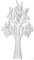 N.1 Albero Decorativo in Cartone Colore Bianco CM 58,5 Made in Italy ALLESTIMENTO Matrimonio Tableau Mariage E VETRINE