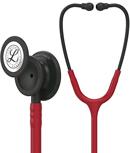 3M™ Littmann® Classic III™ Stethoskop zur Überwachung mit Kostenlos Lasergravur (Burgund - Mattschwarz - 5868)