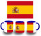 MERCHANDMANIA TAZA AZUL BANDERA ESPAÑA PAIS UNIDO color mug