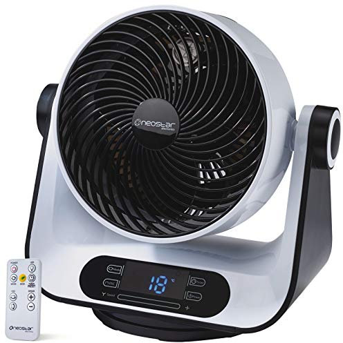 Neostar Electronics Remote Control Rotating/Oscillating Fan - 8 Inch, 8 Speed, LCD Display, Tabletop, Desktop, Home Office, Compact, Portable, Powerful, Whisper Quiet Fan With Wireless Remote Control