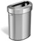 iTouchless Poubelle semi-ronde à dessus ouvert en acier inoxydable de 130 Litres et poubelle de recyclage, 68 litres, design fin et peu encombrant