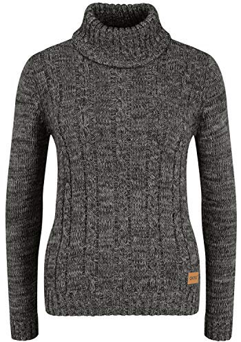 OXMO OXPhilipa Damen Rollkragenpullover Pullover mit Rollkragen 100% Baumwolle Regular fit, Größe:L, Farbe:Black (799000)
