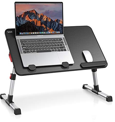 SAIJI Laptop-Schreibtisch, Verstellbarer Laptop-Ständer, tragbarer Schoßschreibtisch mit klappbaren Beinen, Notebook-Steh-Frühstückstablett, Leseschreibtisch für Sofa, Couch, Bett, Boden