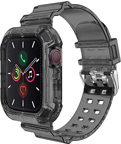 Gehäuse mit Armband Kompatibel für Apple Watch Band 38mm 40mm 41mm 42mm 44mm 45mm Zubehör Weiches Silikon Transparent Klares Armband für iWatch Serie 8 7 6 SE 5 4 3