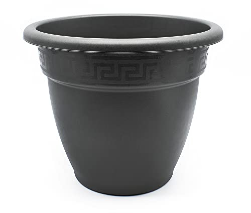 CABLEPELADO Macetero rendondo de plastico, Maceta de plástico, Tiesto para Flores, Macetero para Suelo, 33 cm Altura x 42 cm Diámetro Superior x 23 cm Diámetro Inferior, Plástico, Negro