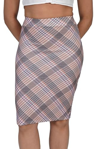 Oh! Pretty Women's Black Knee-Length Elasticated Waist Pencil Skirt Size 16-18