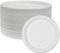 NYHI 125 Pack Compostable 10 Inch Heavy Duty Paper Disposable Plates Bulk For Adults Kids White Sugarcane Plates Cut Leak Resistant Compostable