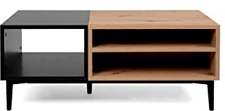 DEINE TANTE EMMA 003055 NOLA 55A Artisan Eiche/Schwarz Couchtisch Wohnzimmertisch Beistelltisch ca. 100 x 40 x 55 cm