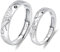 ANAZOZ Ring Silber 925 Paar， Sonne mond Welle Berg und See, Graviert Tiamo Ringe Silber Damen
