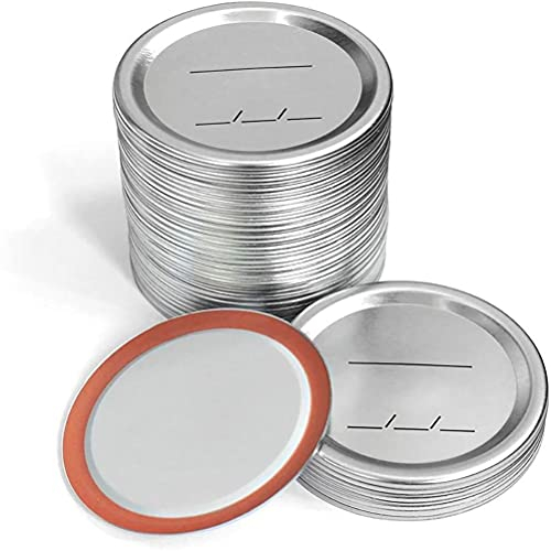 Dan&Dre 100PCS Canning Lids,Mason Jar Lids Wide Mouth,86mm Canning Jar Replacement Metal Rings,Canning Lids Reusable Split-Type Jar Lids Leak-Proof Storage for Wide Mouth Jars, Food Grade Material