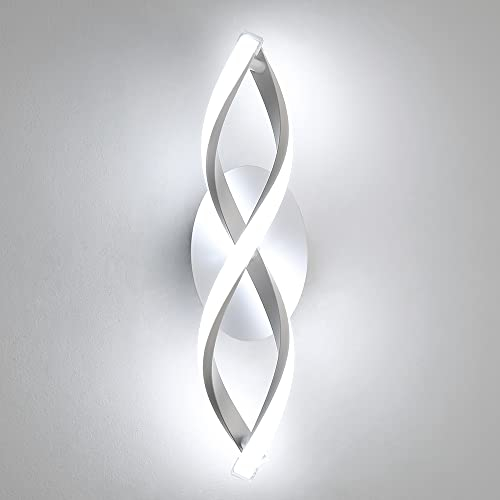 Comely LED Wandlampe, LED Wandleuchten Innen 16W 1800LM, Moderne Kurvendesign Dekorativ Wandleuchte für Schlafzimmer Wohnzimmer Korridor, Kühles Weiß 6500K
