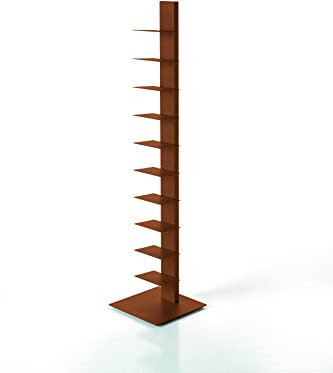 ZStyle BBB ITALIA Bücherregal SAPIENS Standsäule freistehendes Regal mit Ablagen (152 cm, Corten)