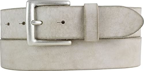 BELTINGER Premium Weicher Vollrindledergürtel, 40 mm breit, Used Look, Jeans & Hosen, Vintage Stil, Made in Italy, Casual und Office | Mist 90cm