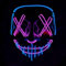 WUJUN Glühende Halloween Maske Lustige Grimasse Cosplay Party Karneval LED Beleuchtung Halloween Masken Draht Licht Dekoration (Blau & Lila)