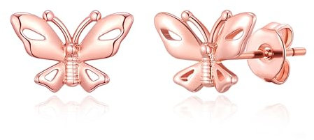 Philip Jones Rose Gold Plated Butterfly Stud Earrings