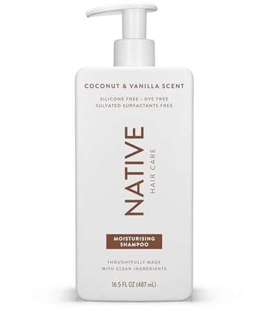 Native Shampoo für Frauen & Männer - ohne künstliche Duftstoffe oder Mineralöle - Kokosnuss- & Vanille-Duft - feuchtigkeitsspendendes Shampoo - gibt dem Haar sanften, gesunden Glanz - 1 x 487 ml