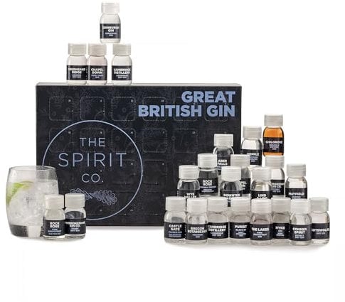 Thornton & France Great British Gin Tasting Set | 24 x 30ml Mini Gins | Premium Gin Gift Set For Adults | Includes Edinburgh Gin, Lakes Distilery and Other Premium Brands