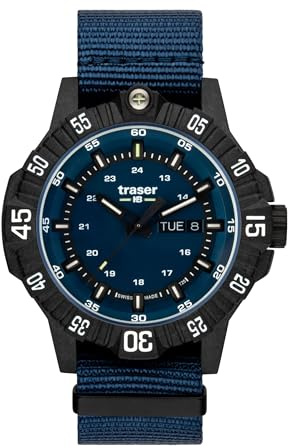 Traser P99 Q Tactical Blue Herrenuhr mit Textilband 46mm, 110724