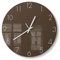 DEQORI Glasuhr | rund Ø 30 cm | Unifarben - Braun | ausgefallene leise Design Uhr aus Glas | Wanduhr für Wohnzimmer & Küche | Moderne Hingucker Uhr für die Wand