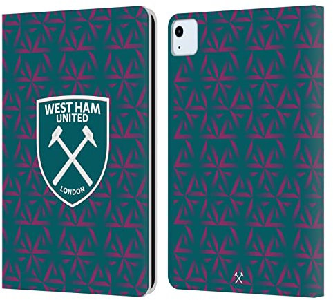 Head Case Designs Licenciado Oficialmente West Ham United FC Portero Inicio 2022/23 Crest Kit Carcasa de Cuero Tipo Libro Compatible con Apple iPad Air 2020/2022