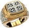 MayiaHey Kreuz Ring, Christus-Kreuz-Ring für Männer, Katholischer Kreuz-Ring Religiöser Kreuz-Schmuck, Jahrgang-Blumenmuster-Ring Punk-Kreuzfahrer-Kreuz-Ring Freimaurer-Kreuz-Ring für Jungen (18.9)